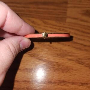 Kate Spade Heritage Enamel Bangle Bracelet Salmon Colored Gold Tone